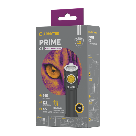 Latarka Armytek Prime C2 Magnet USB (ciepłe światło)