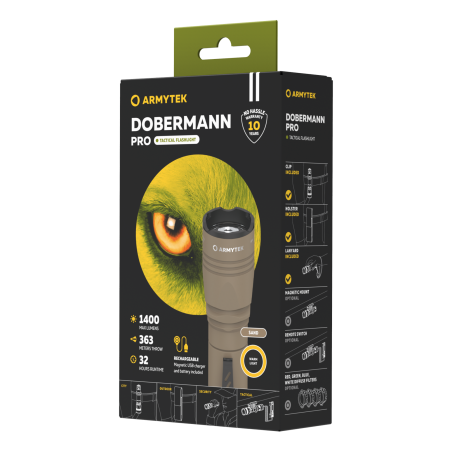 Latarka Armytek Dobermann Pro Magnet USB Sand (ciepłe światło)