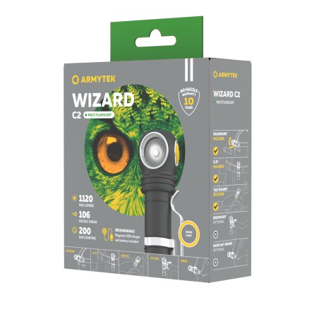 Latarka Armytek Wizard C2 Magnet USB (ciepłe światło)