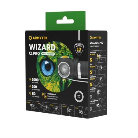 Armytek Wizard C1 Pro Magnet USB+18350 White