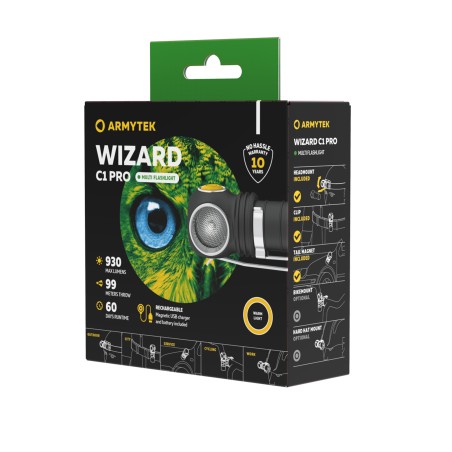 Latarka Armytek Wizard C1 Pro Magnet USB (ciepłe światło)