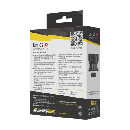Uniwersalna ładowarka Armytek Uni C2 AC 85-264V / DC 9-14V