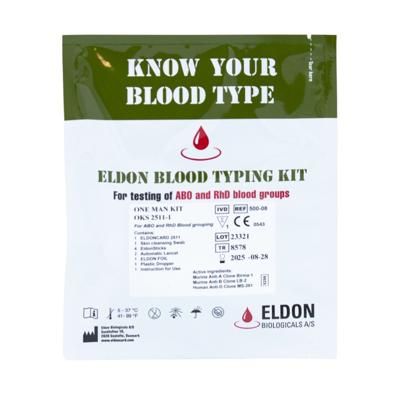 ELDON™ Blood Typing Kit – test do badania grupy krwi