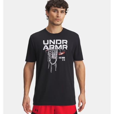 Koszulka z krótkim rękawem UNDER ARMOUR Hoops Net Black/White