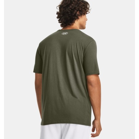 Męska koszulka z krótkim rękawem UA Camo Chest Stripe Marine OD Green/Black