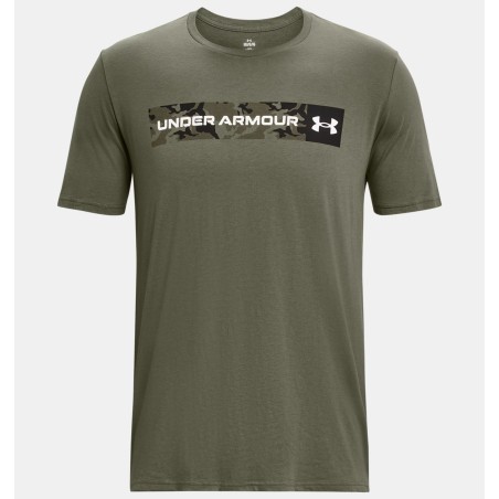 Męska koszulka z krótkim rękawem UA Camo Chest Stripe Marine OD Green/Black