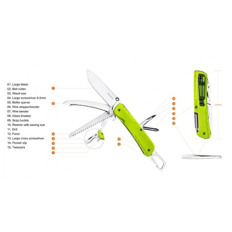 Scyzoryk Ruike LD43 wielofunkcyjny, zielony