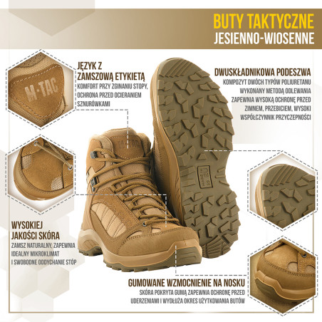 Taktyczne i Trekkingowe Buty Jesienno-Zimowe Wodoodporne Coyote 36 