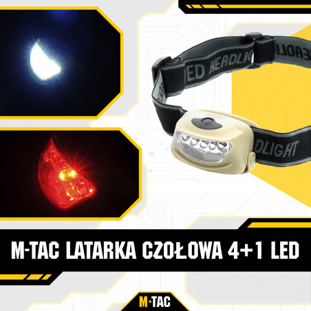 M-Tac latarka czołowa 4+1 LED 