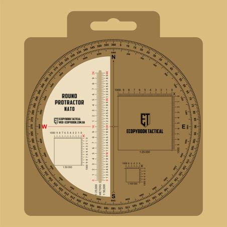 M-Tac Ecopybook Tactical Ruler Protractor round (130mm) NATO 