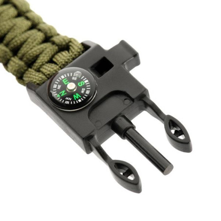 Bransoletka Paracord z Krzesiwem,Kompasem i Gwizdkiem
