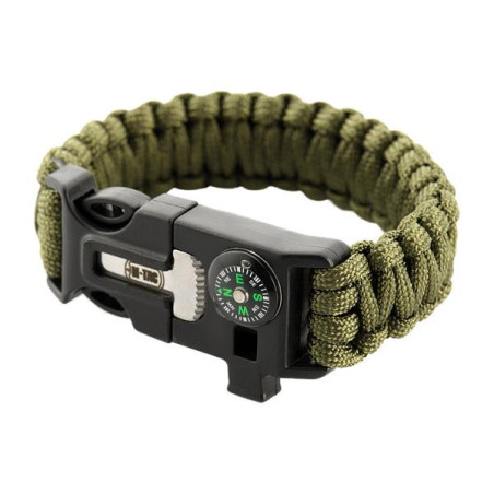 Bransoletka Paracord z Krzesiwem,Kompasem i Gwizdkiem