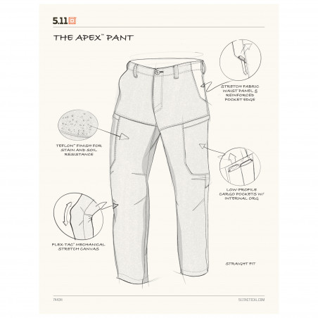 Spodnie 5.11 Apex Pant Khaki 74434-055