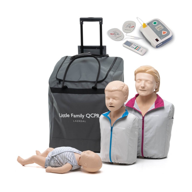 Zestaw - fantomy Laerdal Little Family QCPR + defibrylator szkoleniowy XFT-120C+