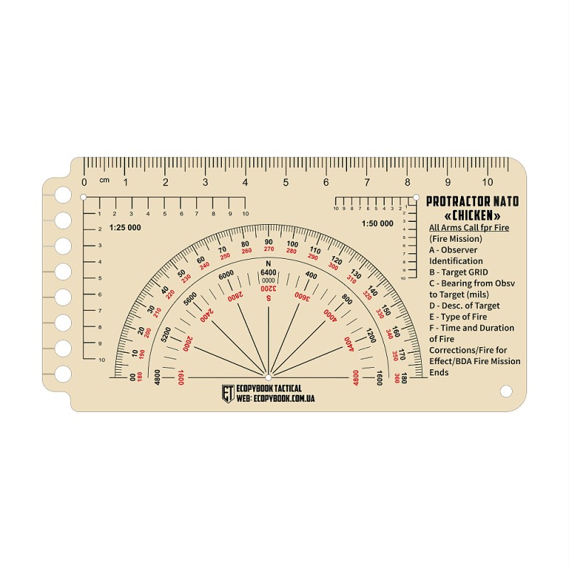 Ecopybook Tactical Linijka Protractor NATO "Chicken" - M-Tac