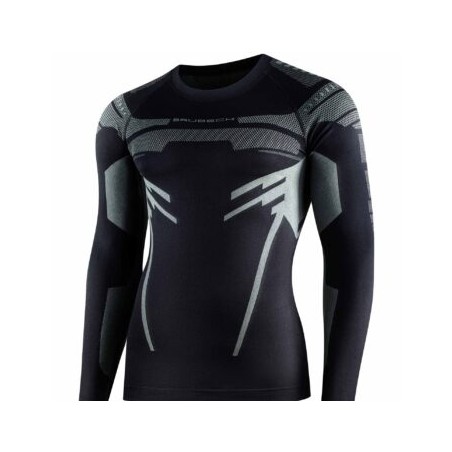 Bluza męska BRUBECK Termoaktywna bluza z długim rękawem DRY Czarny/grafitowy