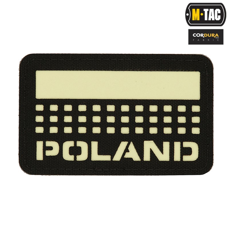 naszywka Poland (z flagą) 50?80 Laser Cut Black/Lum - M-Tac